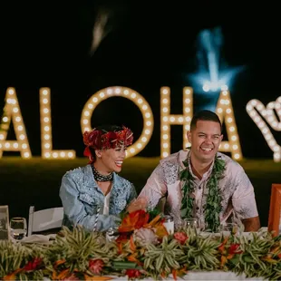 Light up Marquis &quot;Aloha&quot; sign with &quot;Shaka&quot;