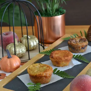 a variety of pastries on a serving tray