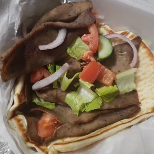 This is not what a Gyro is supposed to look like... where is any sauce?