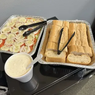 Salad and Cuban Buttered bread