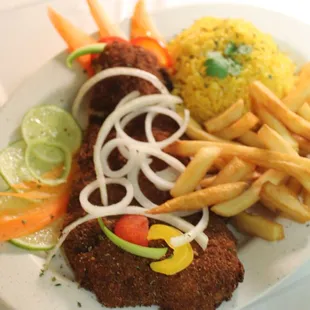 a plate of food on a table