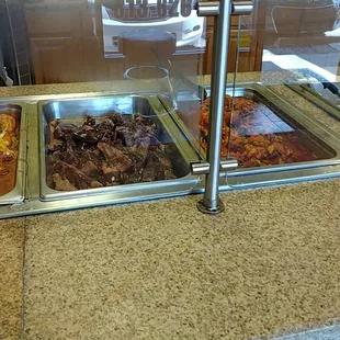 Chicken, pork and some other thing, I didn't ask, lol.