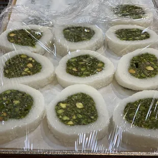 Coconut meat stuffed with Pistachio
