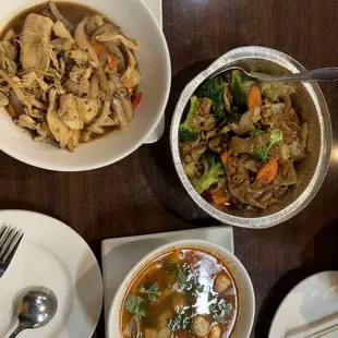 bowls of food on a table