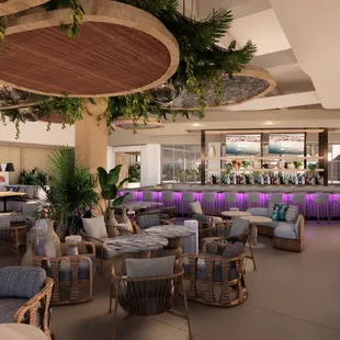 Bar View of the Palm Tree Club Restaurant