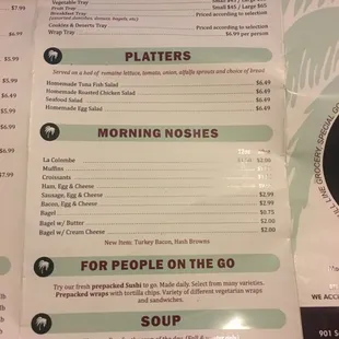 menu, sushi and sashimi