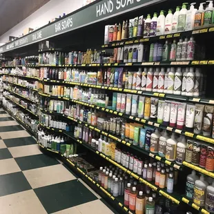 shelves of products