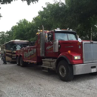 Thanks to big Jake and his BIG tow truck for getting our 40' motor home safely from Lindsborg to Salina, KS.