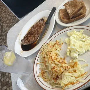 NY Strip and Eggs.