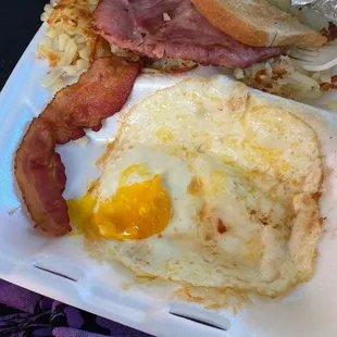 My sunny side up egg is over cooked.