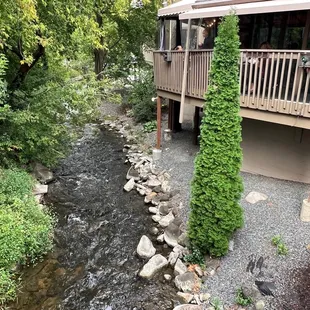 Outdoor, heated terrace on the river
