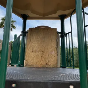 Boarded up slide