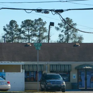 cars parked in front of the building