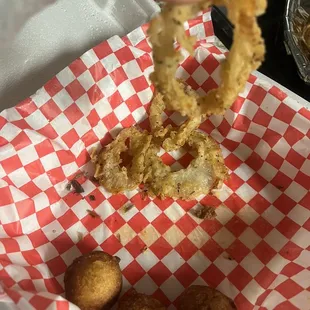 Three limpy onion rings!