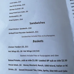 Menu page one