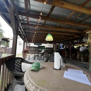 Outdoor patio is great with the game on