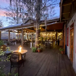 Enjoy beautiful sunsets on our waterfront deck!