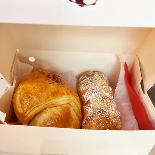 two pastries in a box
