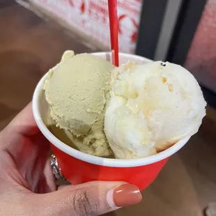 Pistachio and sea salt gelato