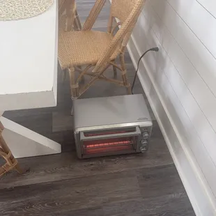 Cooking for everyone on the floor in the living room/dining room.