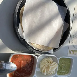 Fresh Tortillas with Honey Butter and Salsa