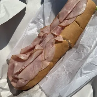 The Italian sub is overflowing with meat. Good eats!
