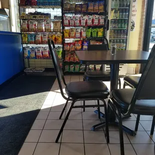 a table and chairs
