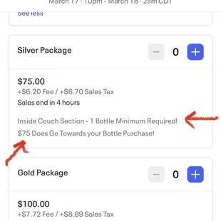 ONE bottle minimum purchase required as stated in Eventbrite. $75 will be counted towards bottle purchase.