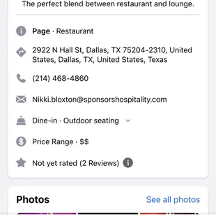 Facebook info about the actual owner of Palms