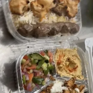 Combination &amp; chicken, Shawarma platter