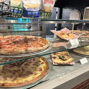 Pizza by the slice display
