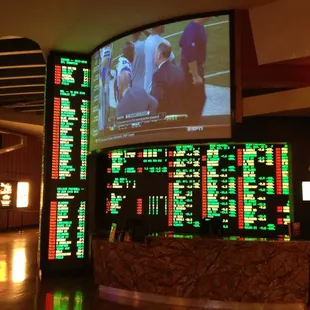 small sportsbook next to the hallway to Nove and the clubs. Perfect when lines are long at main book.
