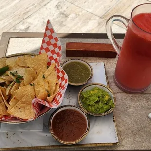 Chips &amp; guac/salsa and a pitcher of Vegas Vice