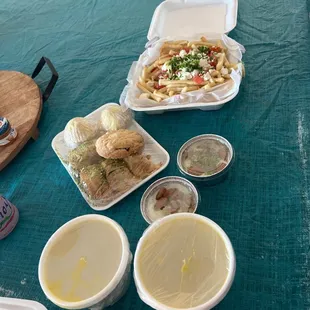 Lentil soup, bakery treats and greek fries!!!!