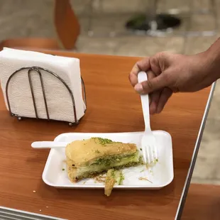 The baklava with cheese inside