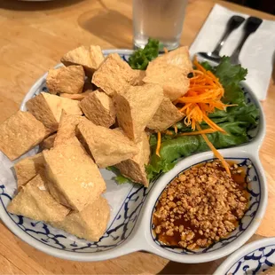 Fried Tofu with peanut sauce