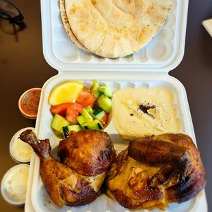 Half chicken plate with extra toum.