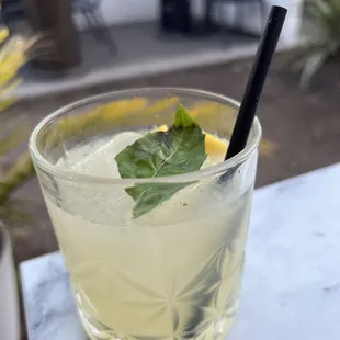 A newer drink: with gin, lemon and basil (had the word "love" in it)