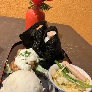 Spam and Portuguese Sausage Musubi