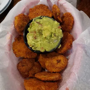 The plantains and guac