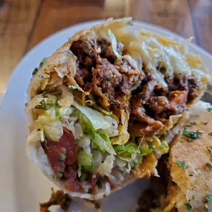 Burrito with steak and eggs