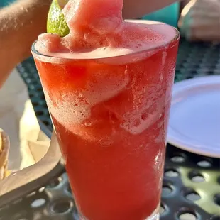 Virgin strawberry margarita blended