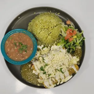 a plate of mexican food