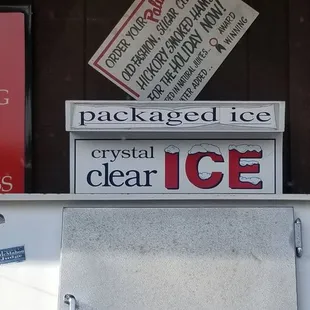 a sign on the counter