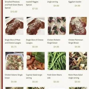 The online menu