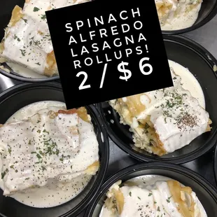 a variety of lasagna rolls