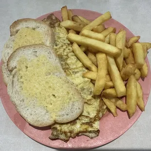 Bacon Omelette with French Fries