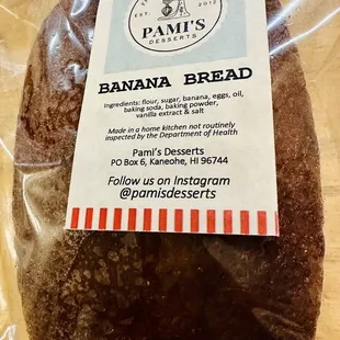 Close up of Banana bread.