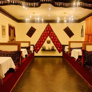 They have a unique dining area where you can experience a more traditional way of enjoying their food!