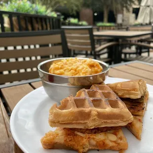 Hot chick sandwhich and patio